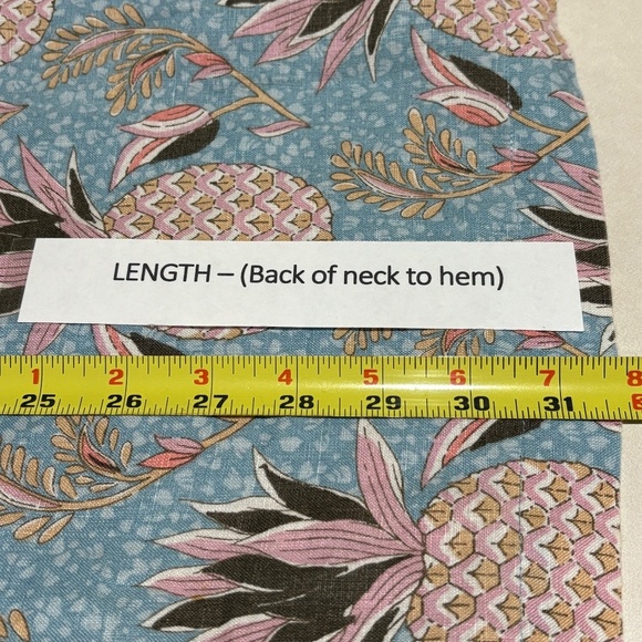 Boden Women LongSleeve Linen Shift Mini Dress Sz 6R Pineapples Beachy Breathable - Picture 10 of 11